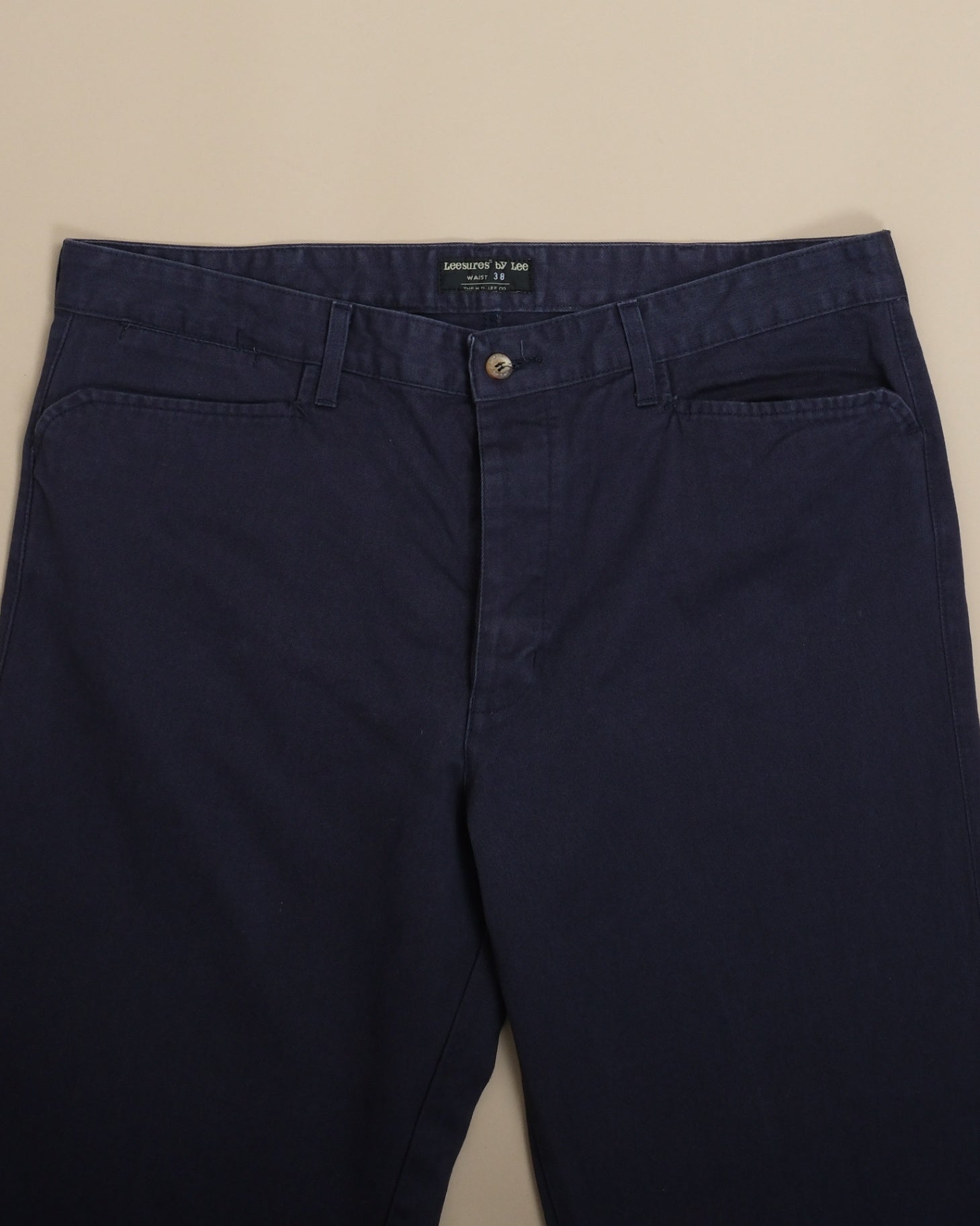 Navy Cotton Twill French Pocket High-Rise Trousers