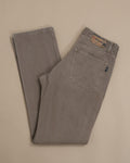 Stone Cotton Canvas Double-Knee 5-Pocket Trousers