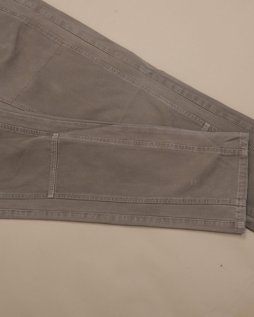Stone Cotton Canvas Double-Knee 5-Pocket Trousers