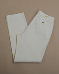 Ivory Cotton Twill High-Rise Slacks