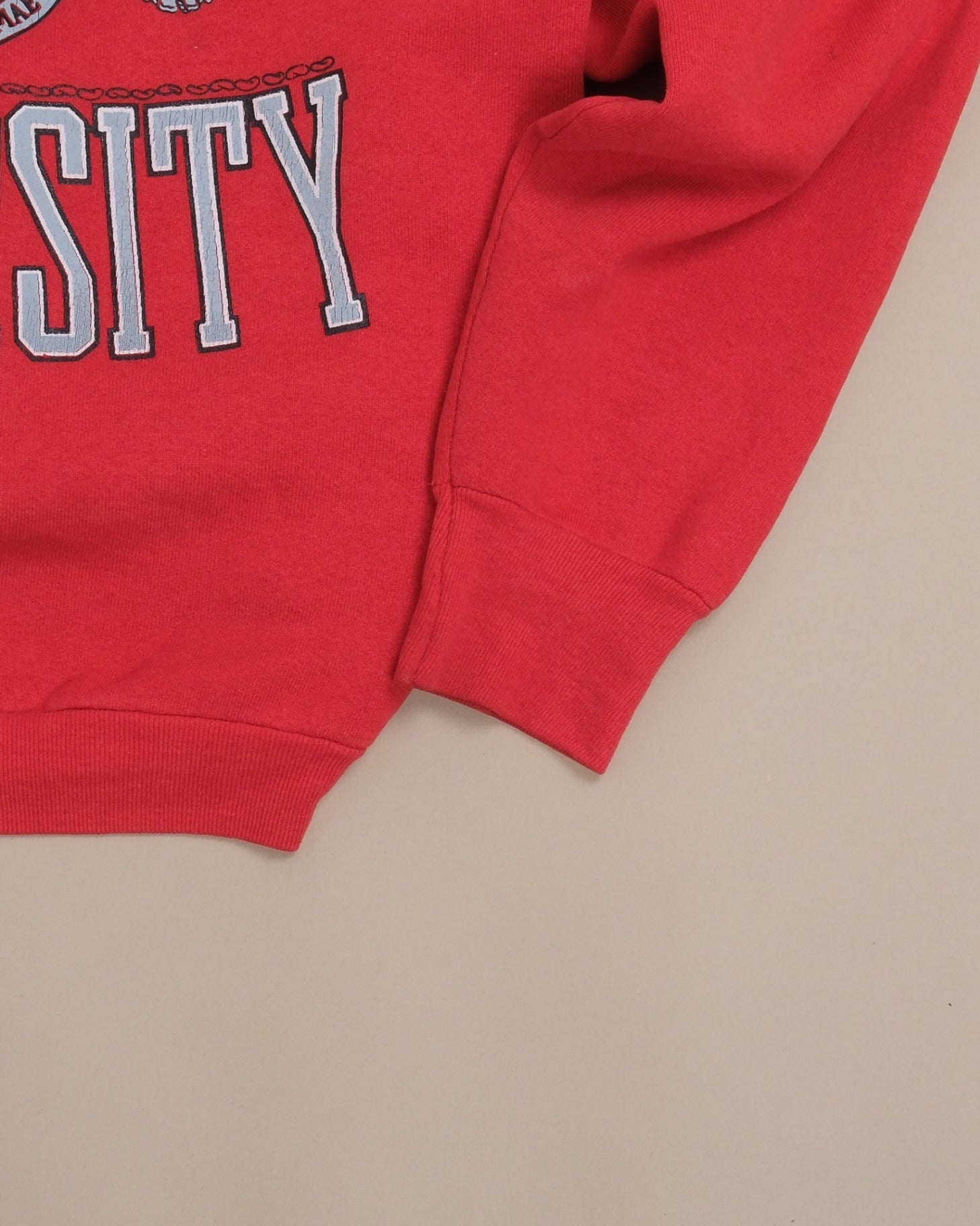 Red Raglan Jersey Crewneck, Made in USA