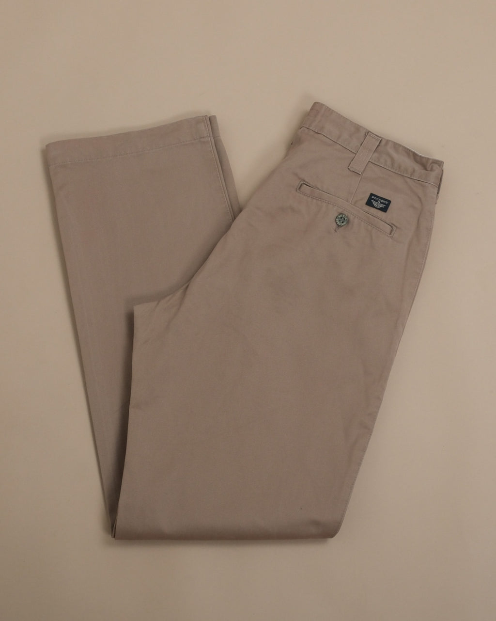 Dark Khaki Cotton Twill High-Rise Slacks