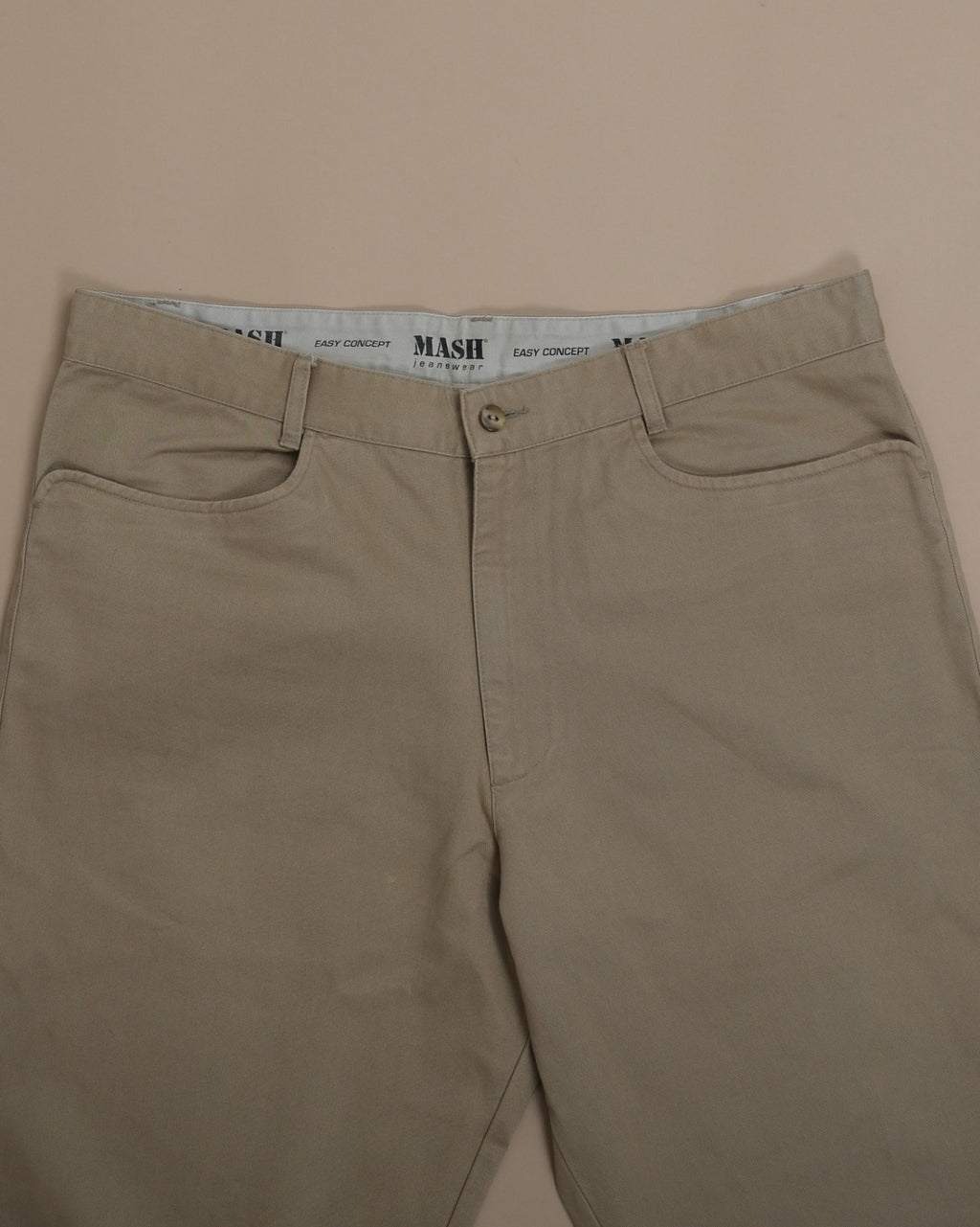 Khaki Cotton Twill High-Rise French Pocket Trousers