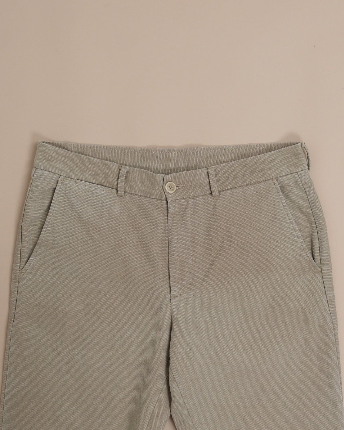 Khaki Cotton Canvas Trousers