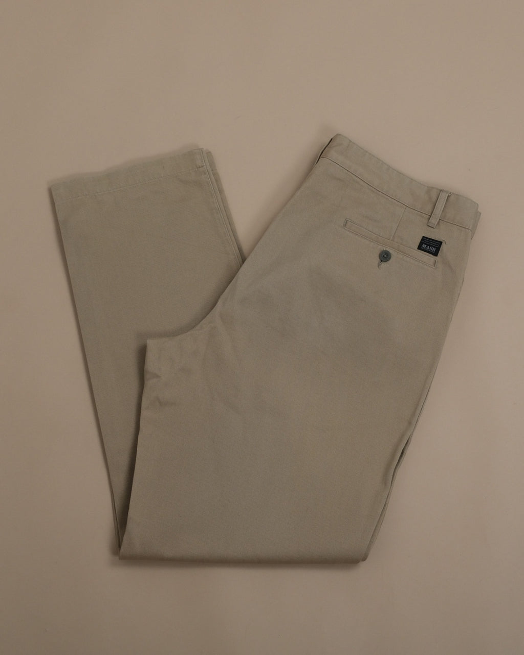 Khaki Cotton Twill High-Rise French Pocket Trousers