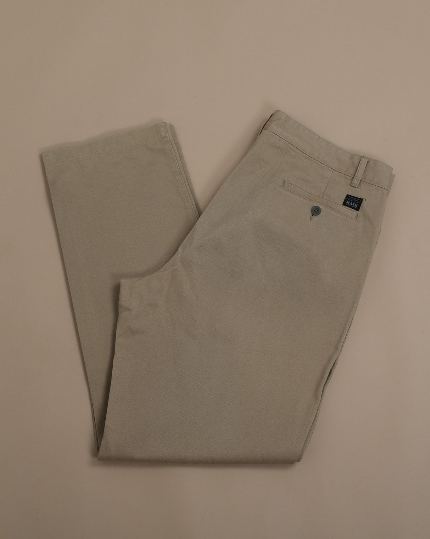 Khaki Cotton Twill High-Rise French Pocket Trousers