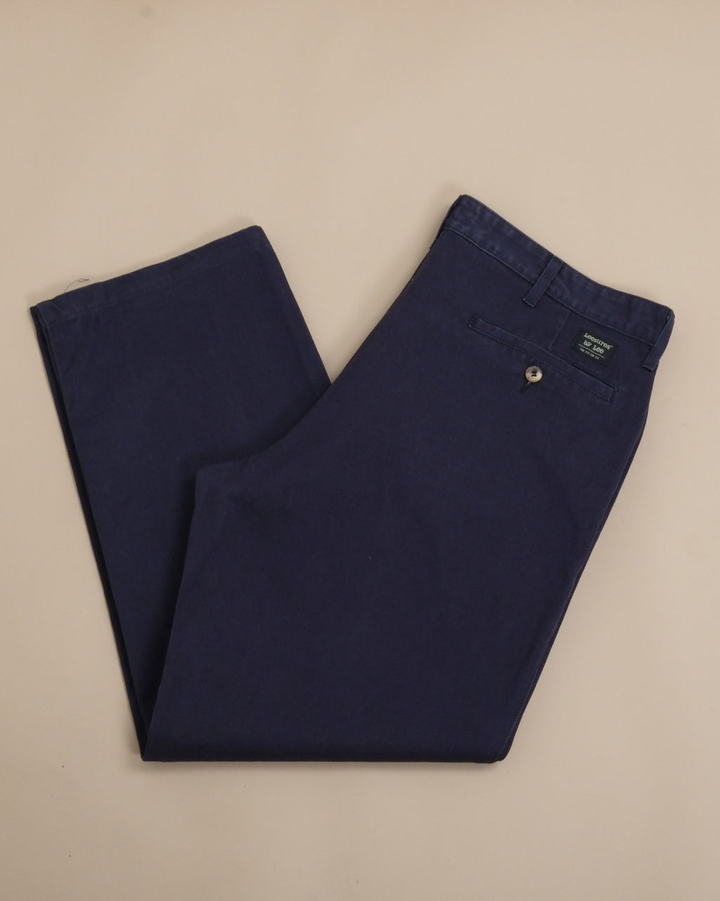 Navy Cotton Twill French Pocket High-Rise Trousers