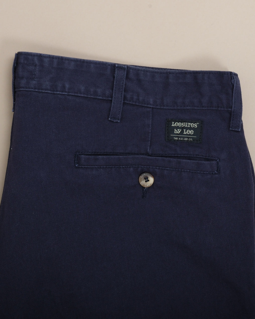 Navy Cotton Twill French Pocket High-Rise Trousers