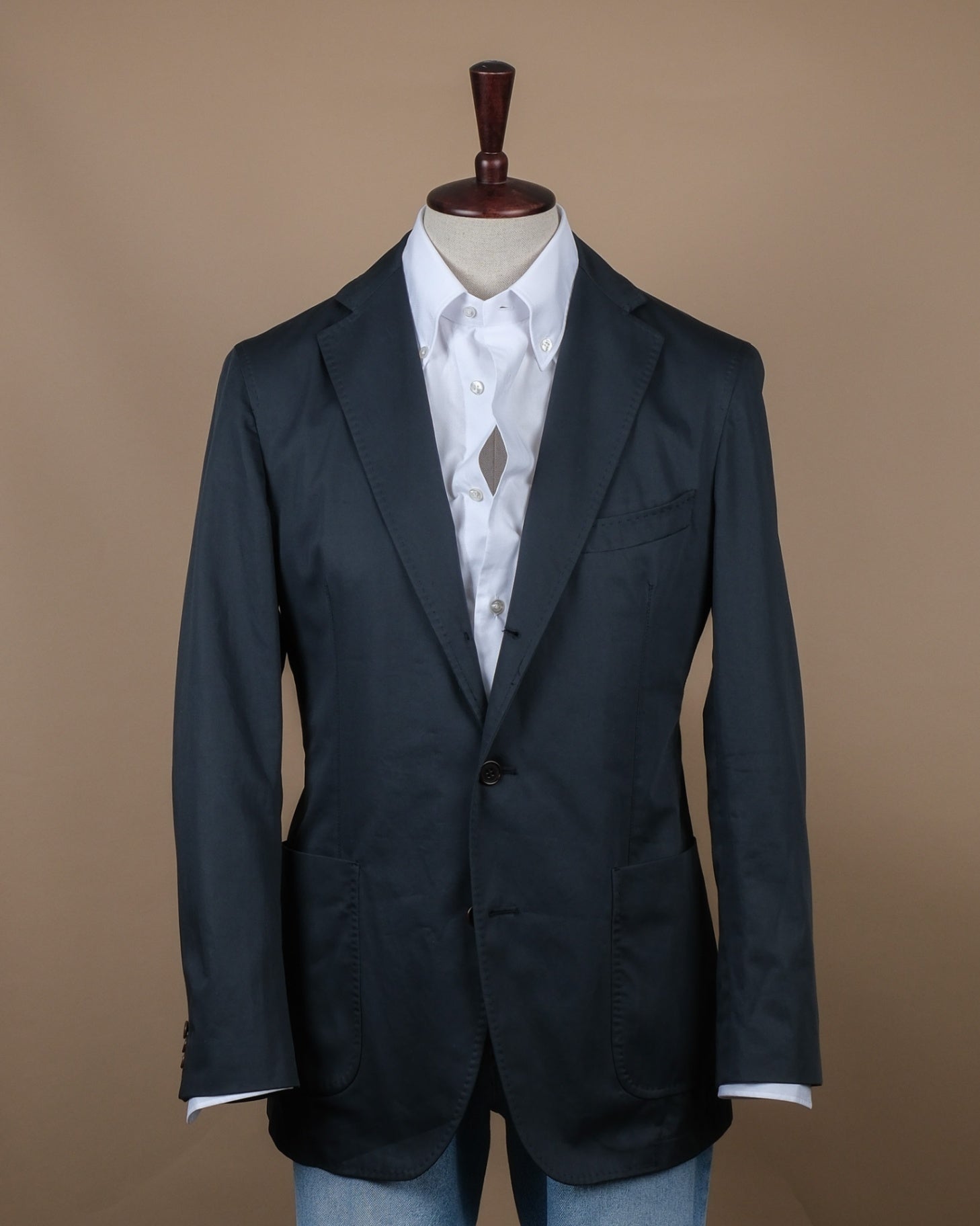 Navy Cotton Unconstructed Sports Jacket