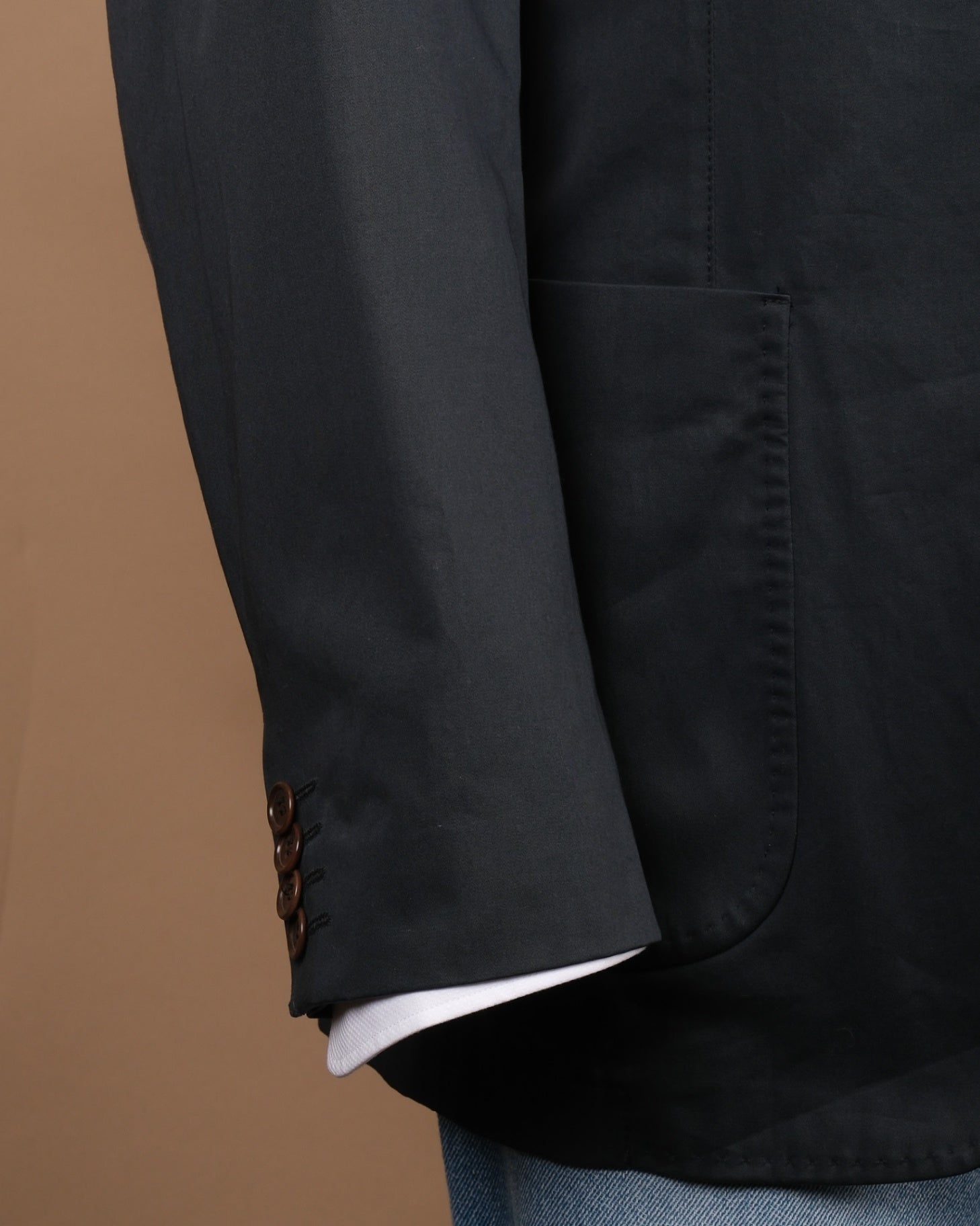 Navy Cotton Unconstructed Sports Jacket