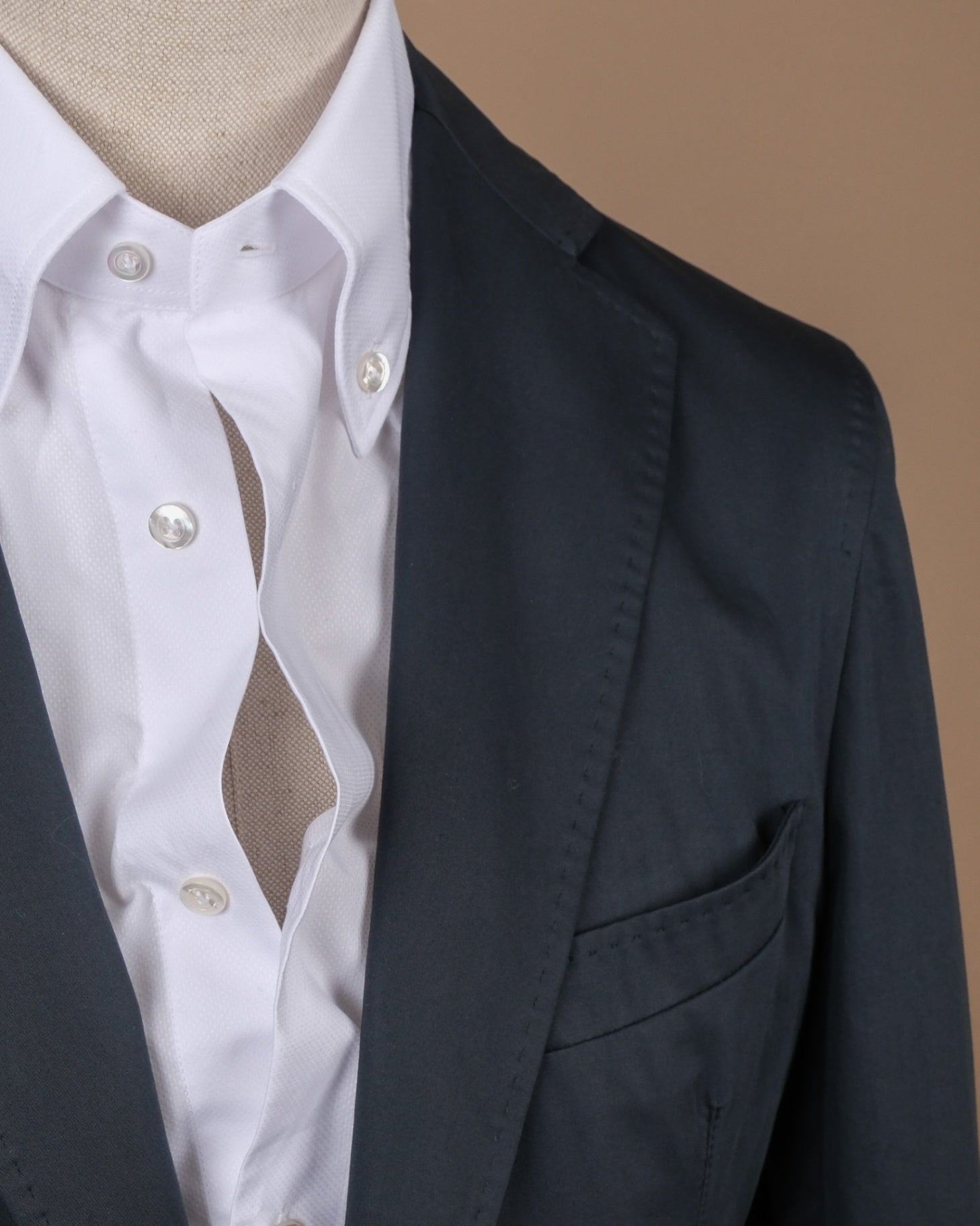 Navy Cotton Unconstructed Sports Jacket