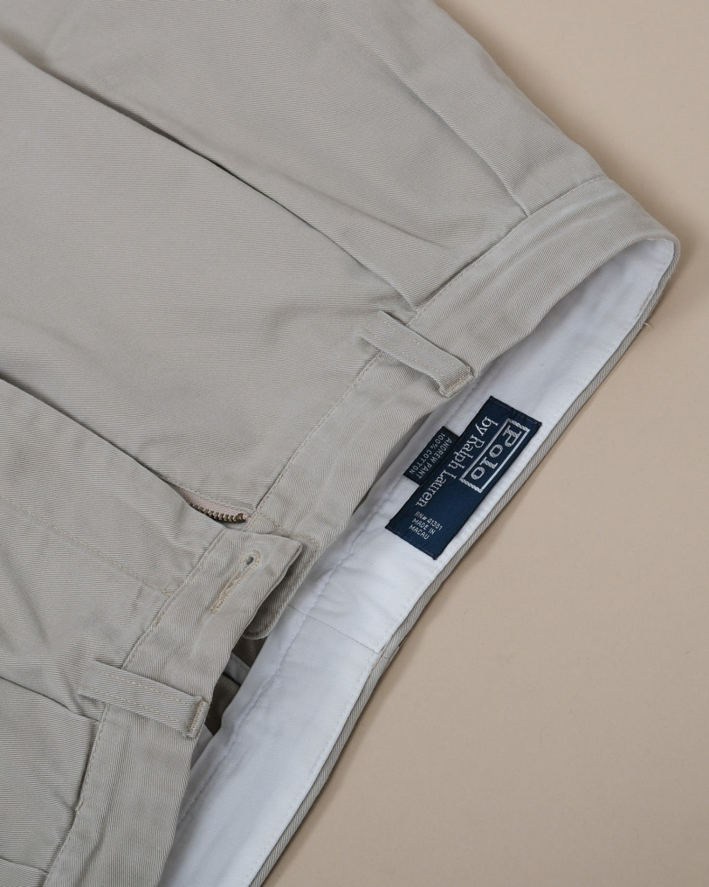 Beige Cotton Twill "Andrew Pants"