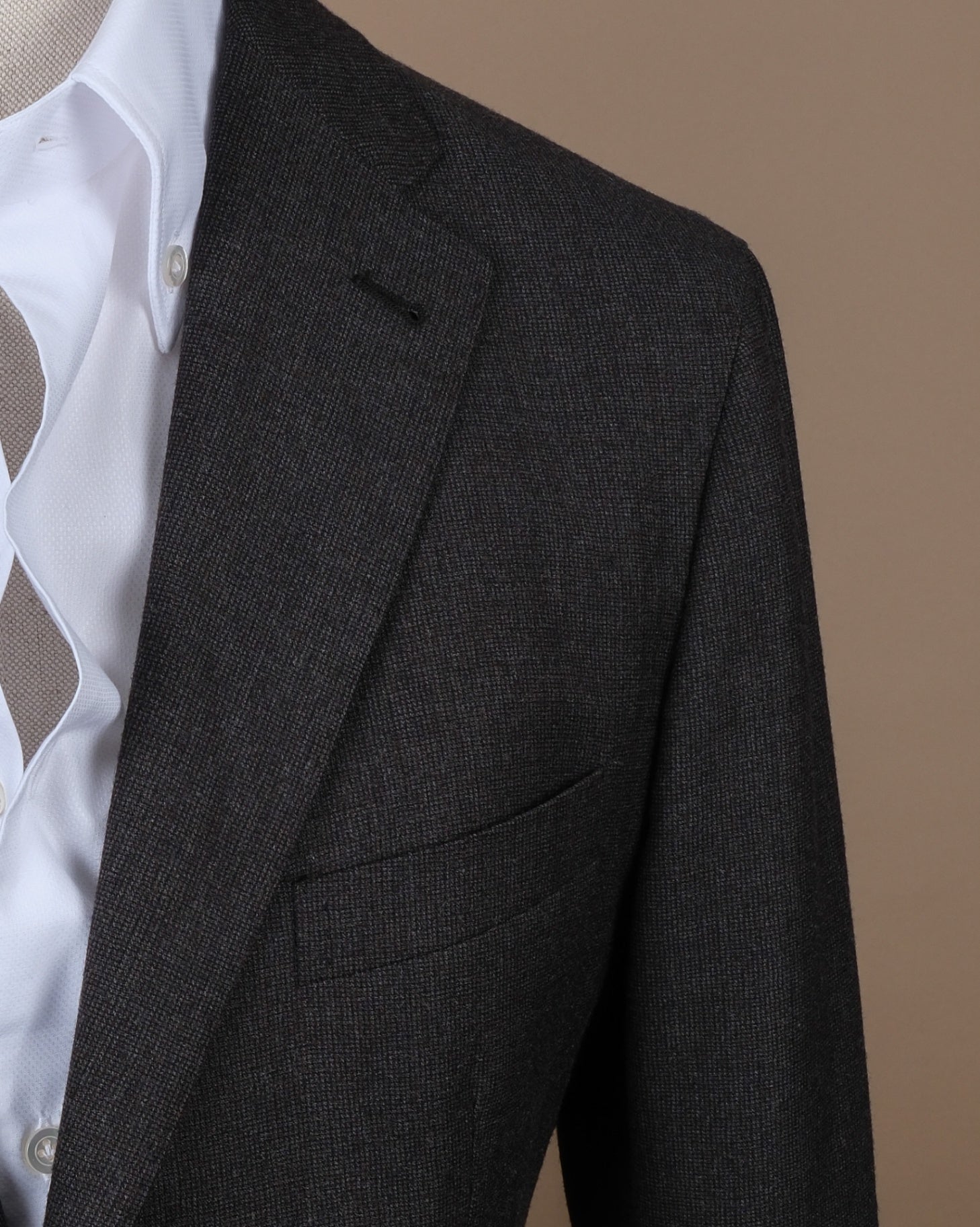 Brown/Grey Mini Check Virgin Wool Sports Jacket