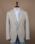 Beige/Blue Prince of Wales Worsted Wool Sports Jacket