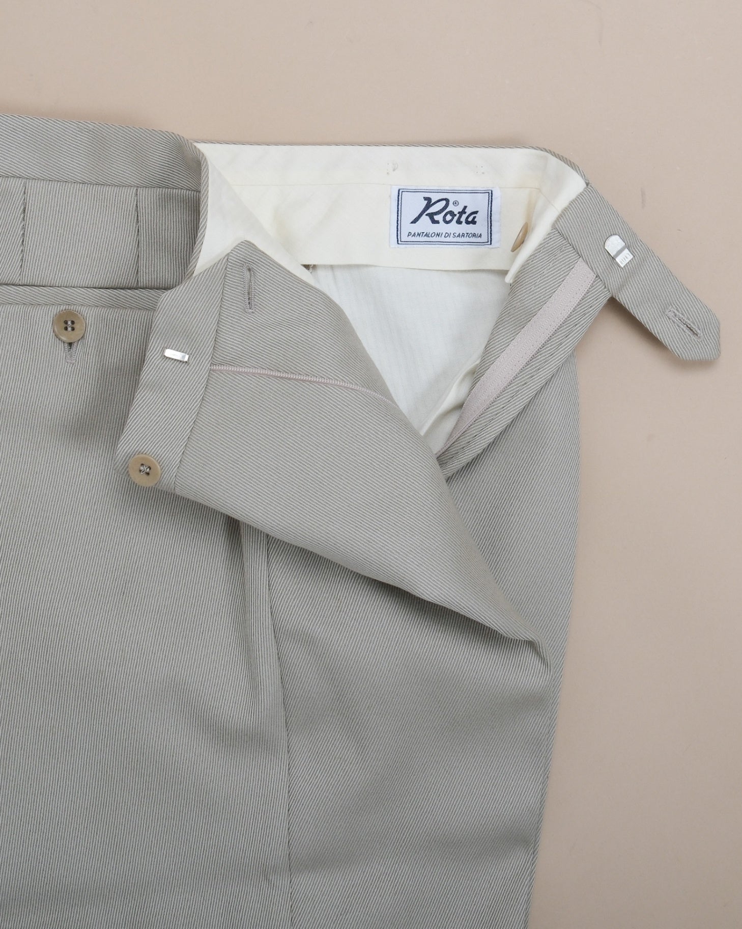 Beige Cavalry Twill French Pocket Trousers