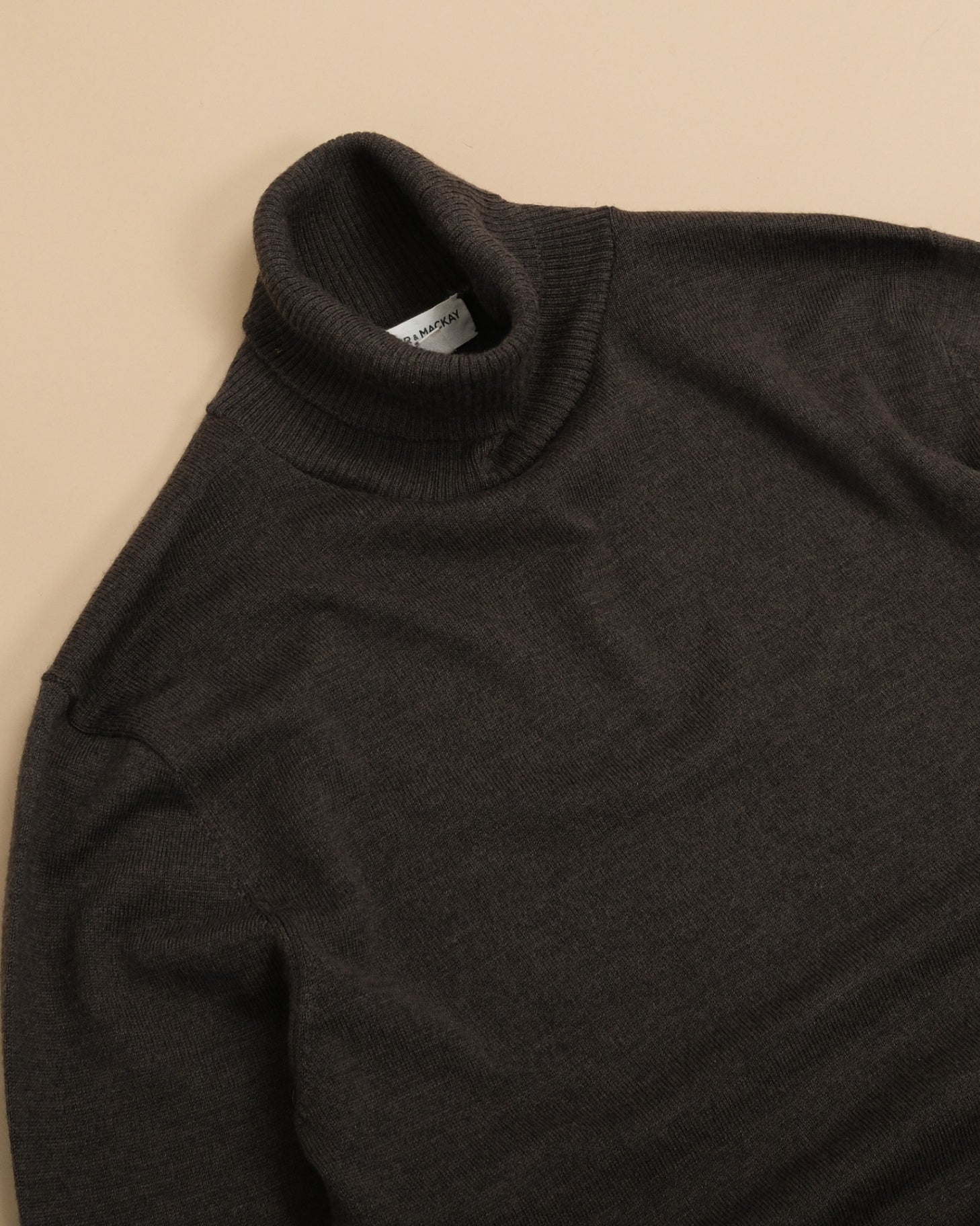 Dark Brown Merino Wool Rollneck