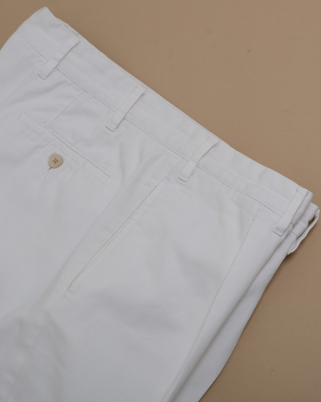 White Cotton Twill Trousers