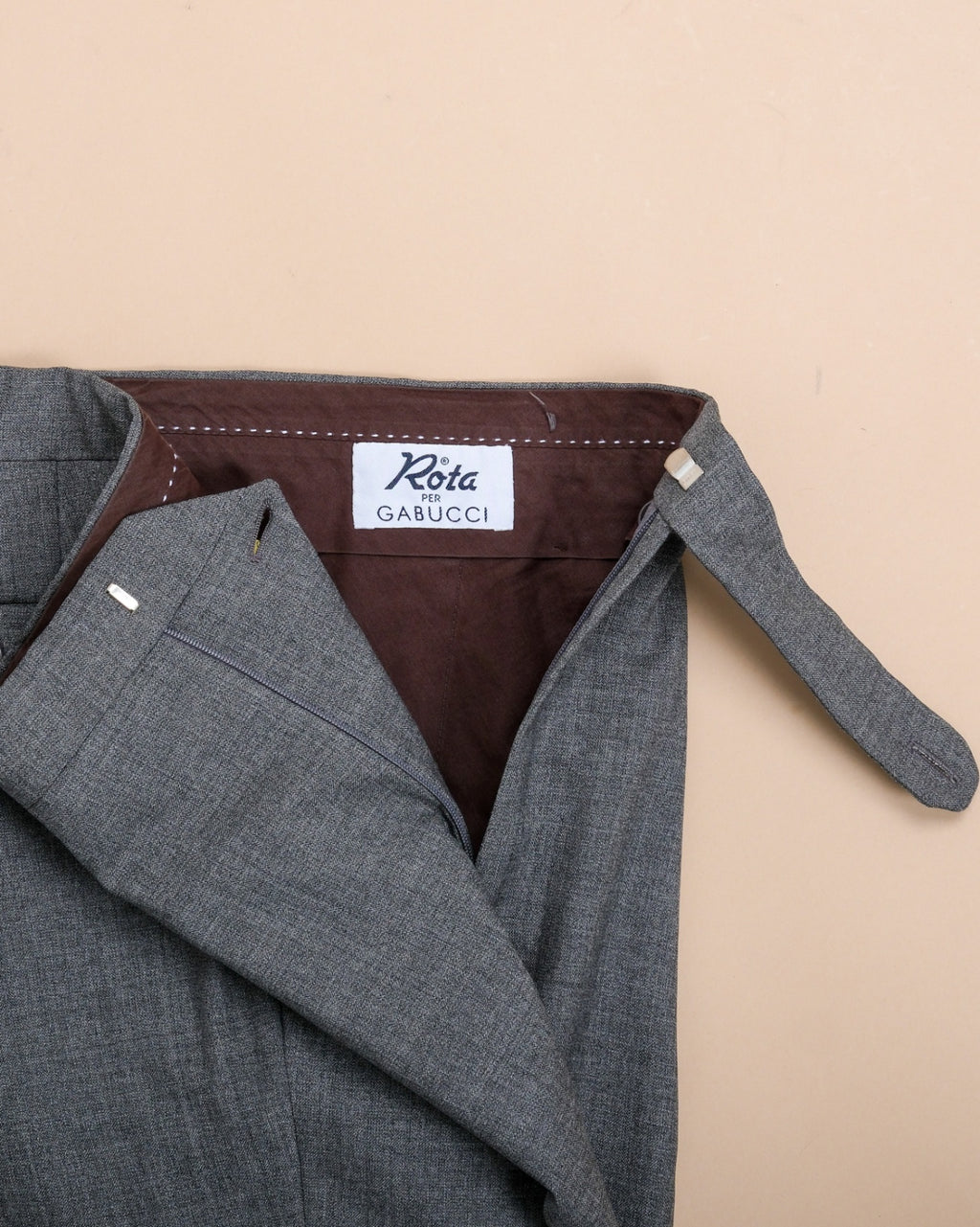 Grey High Twist Virgin Wool Trousers