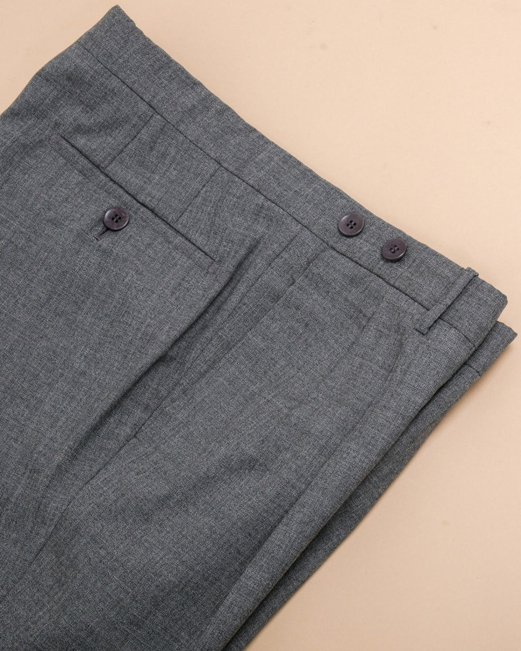 Grey High Twist Virgin Wool Trousers