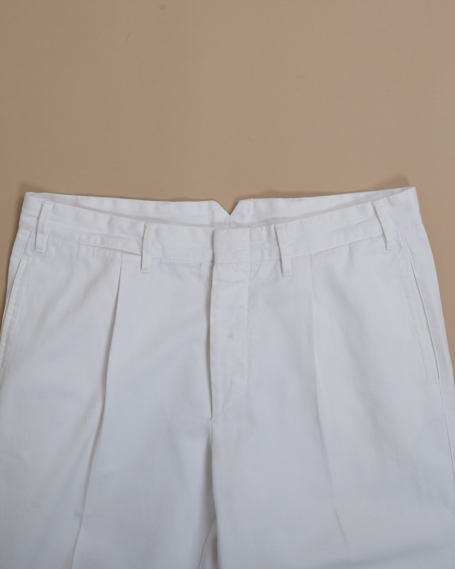 White Cotton Twill Trousers