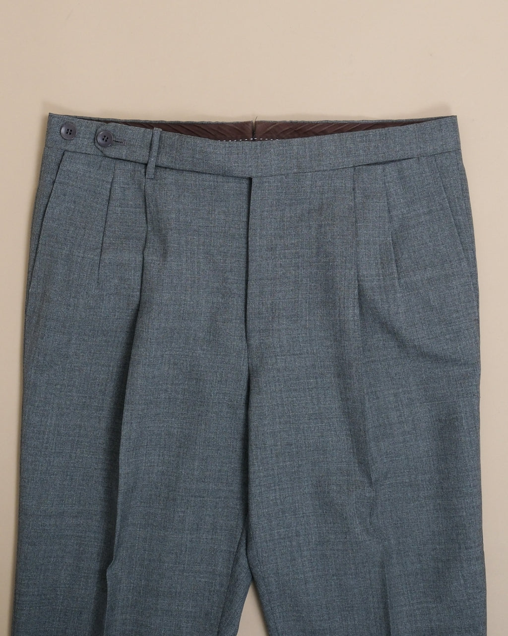 Grey High Twist Virgin Wool Trousers
