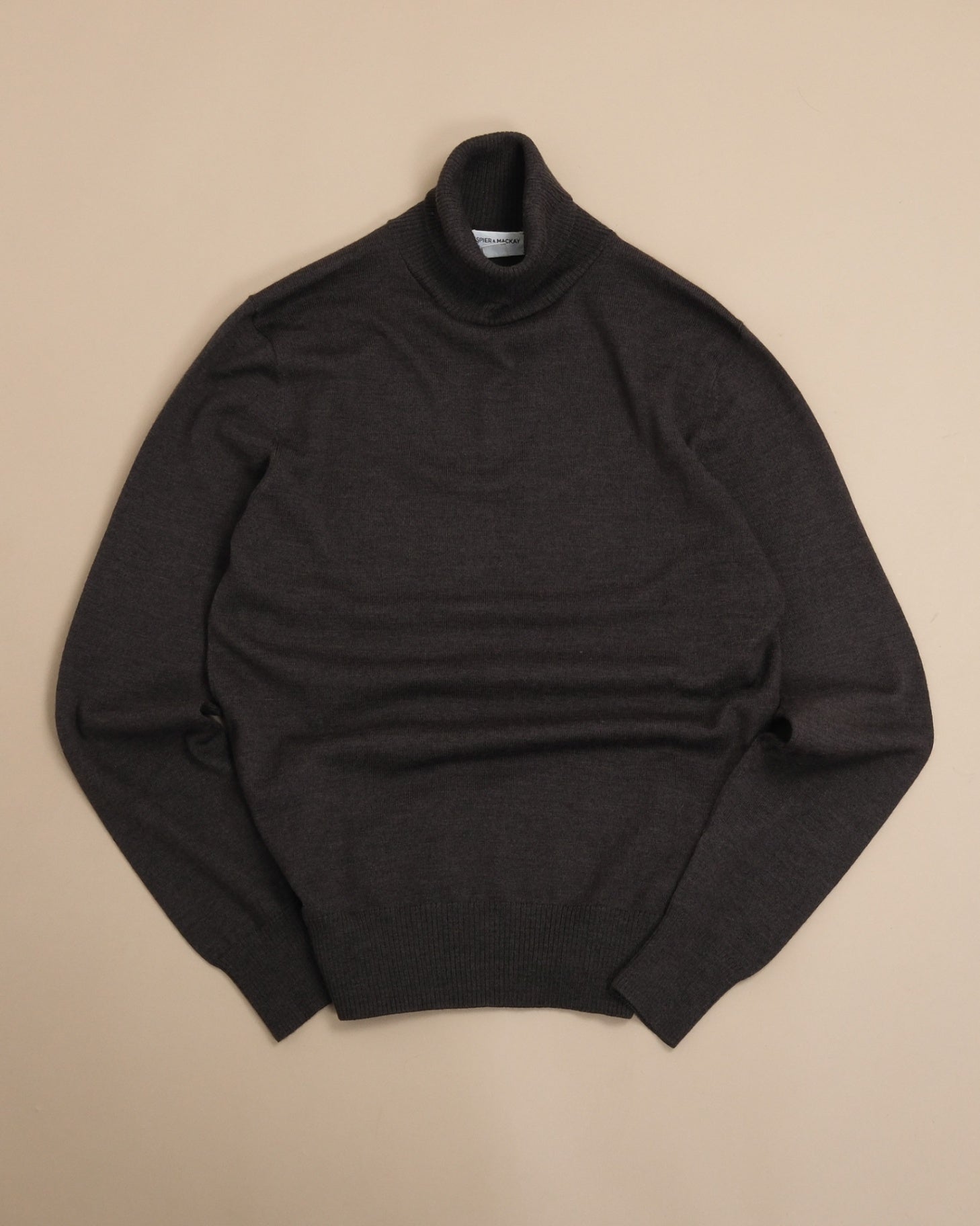 Dark Brown Merino Wool Rollneck