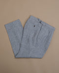Navy/White High-Rise Linen Trousers