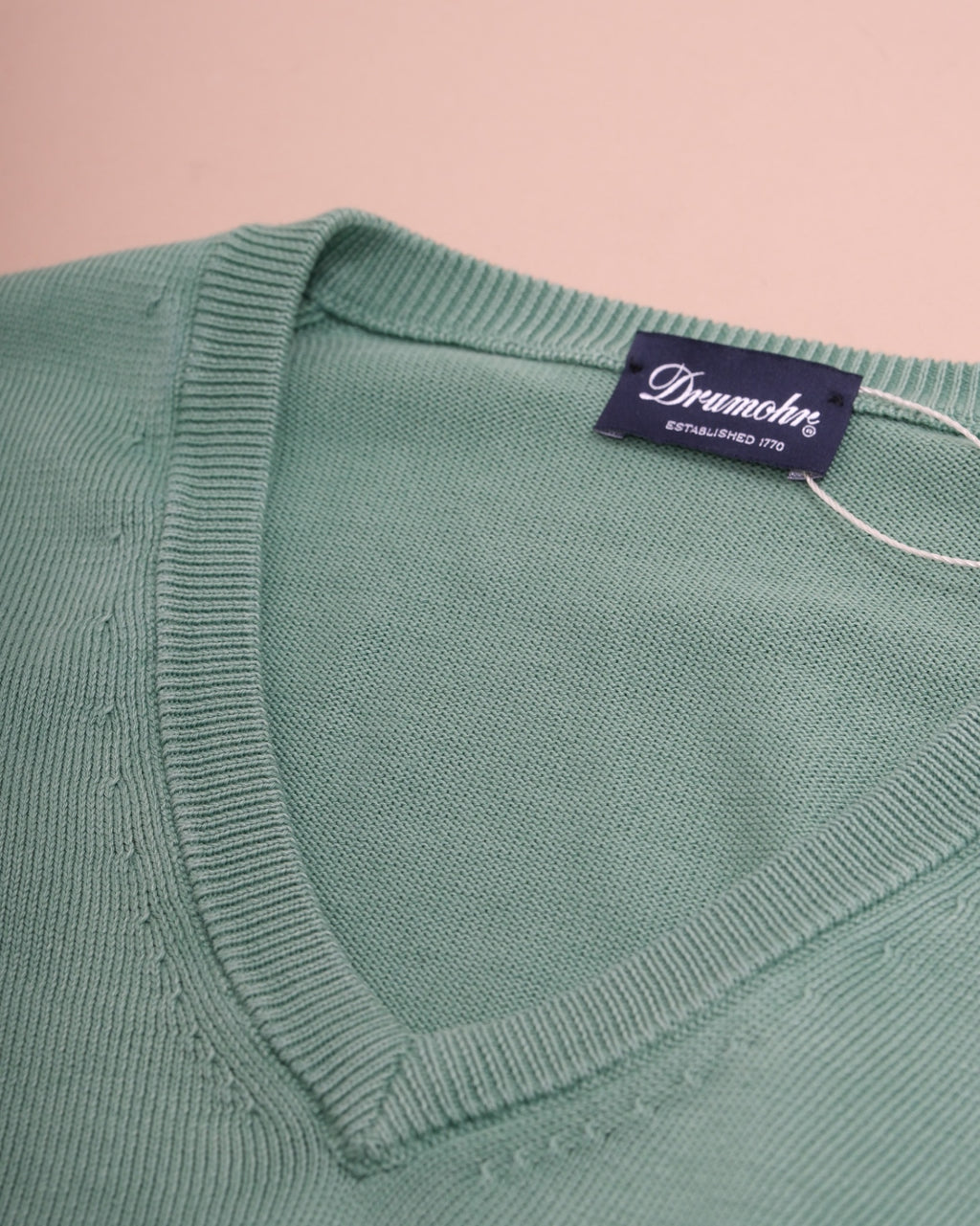 Green Cotton V-Neck Sweater