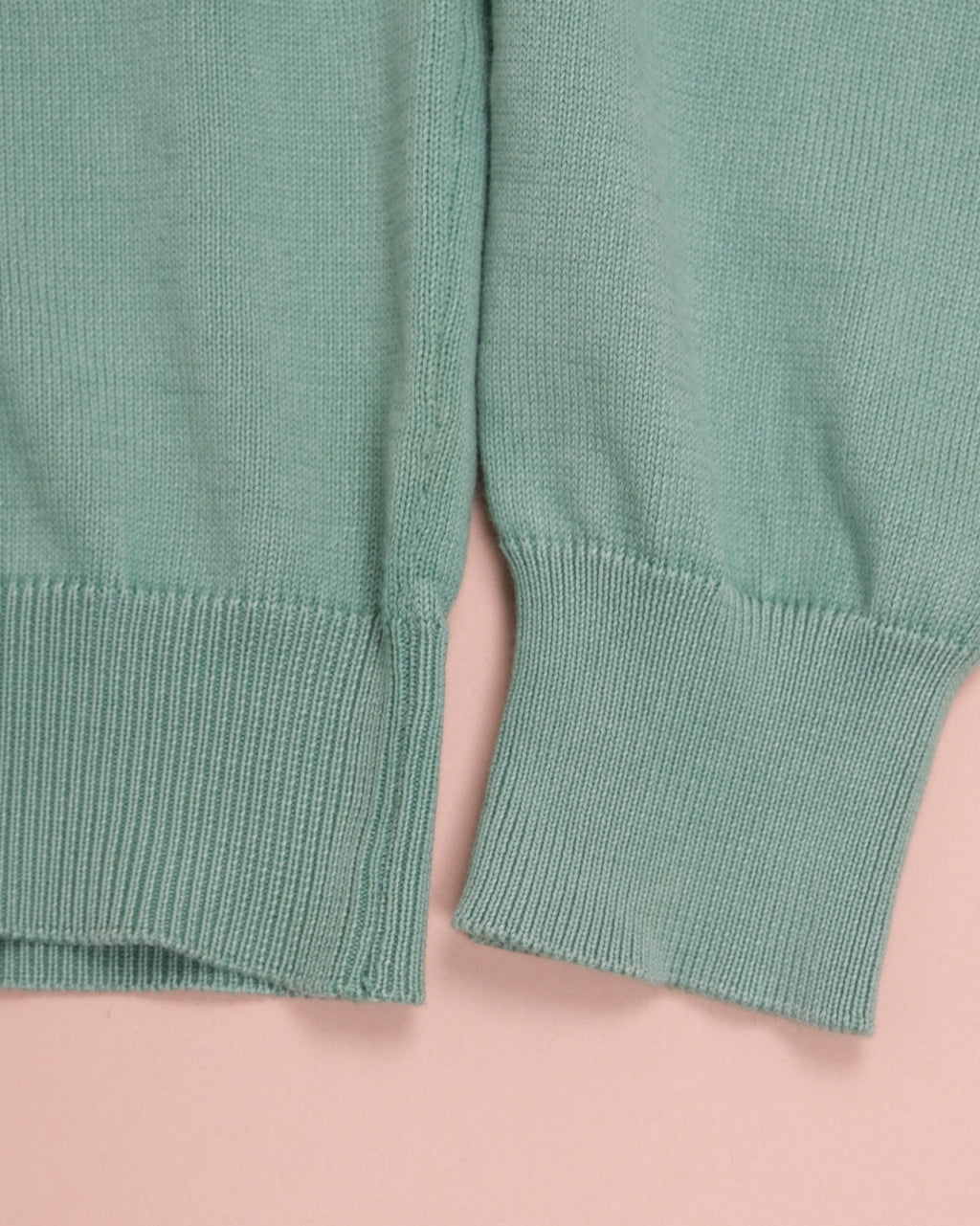 Green Cotton V-Neck Sweater