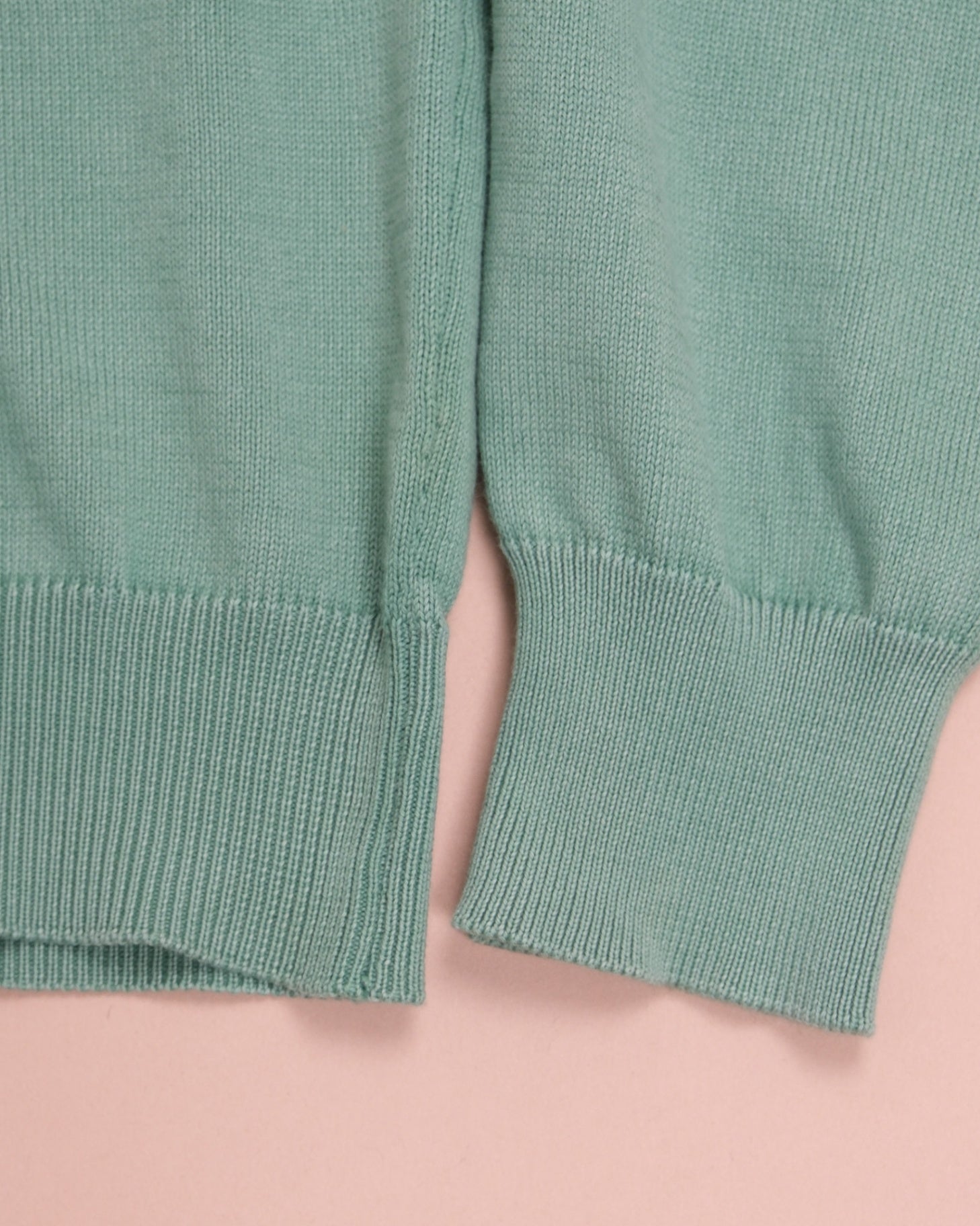 Green Cotton V-Neck Sweater