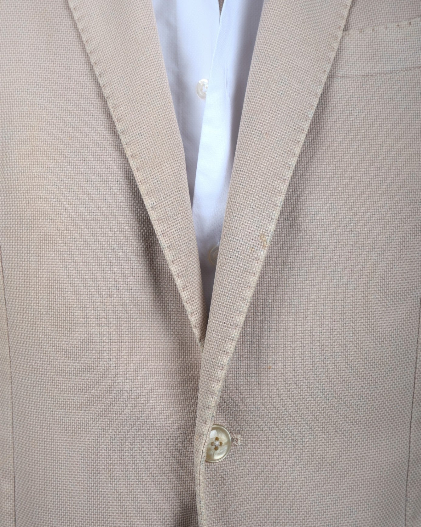 Beige Hopsack Cotton Sports Jacket