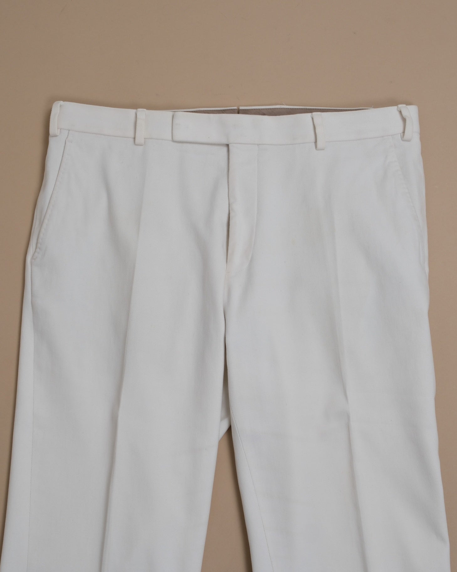 Off-White Worsted Twill Cotton Trousers