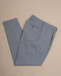 Light Grey High-Rise Pleated Wool Trousers