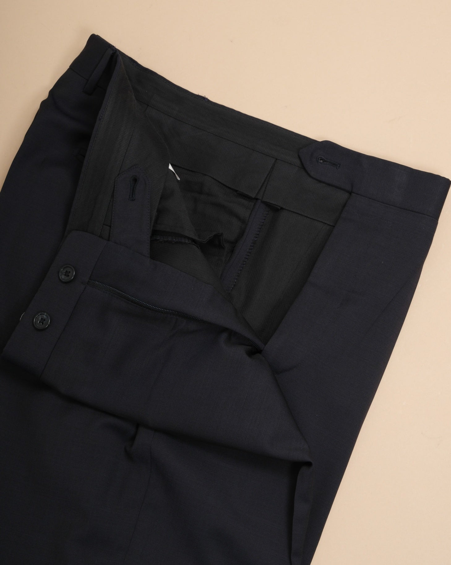 Navy High-Rise Virgin Wool Trousers