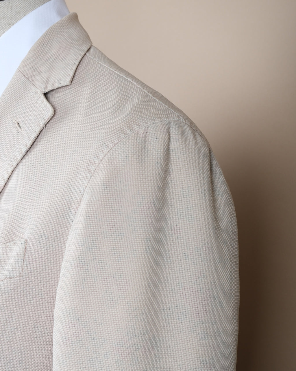 Beige Hopsack Cotton Sports Jacket