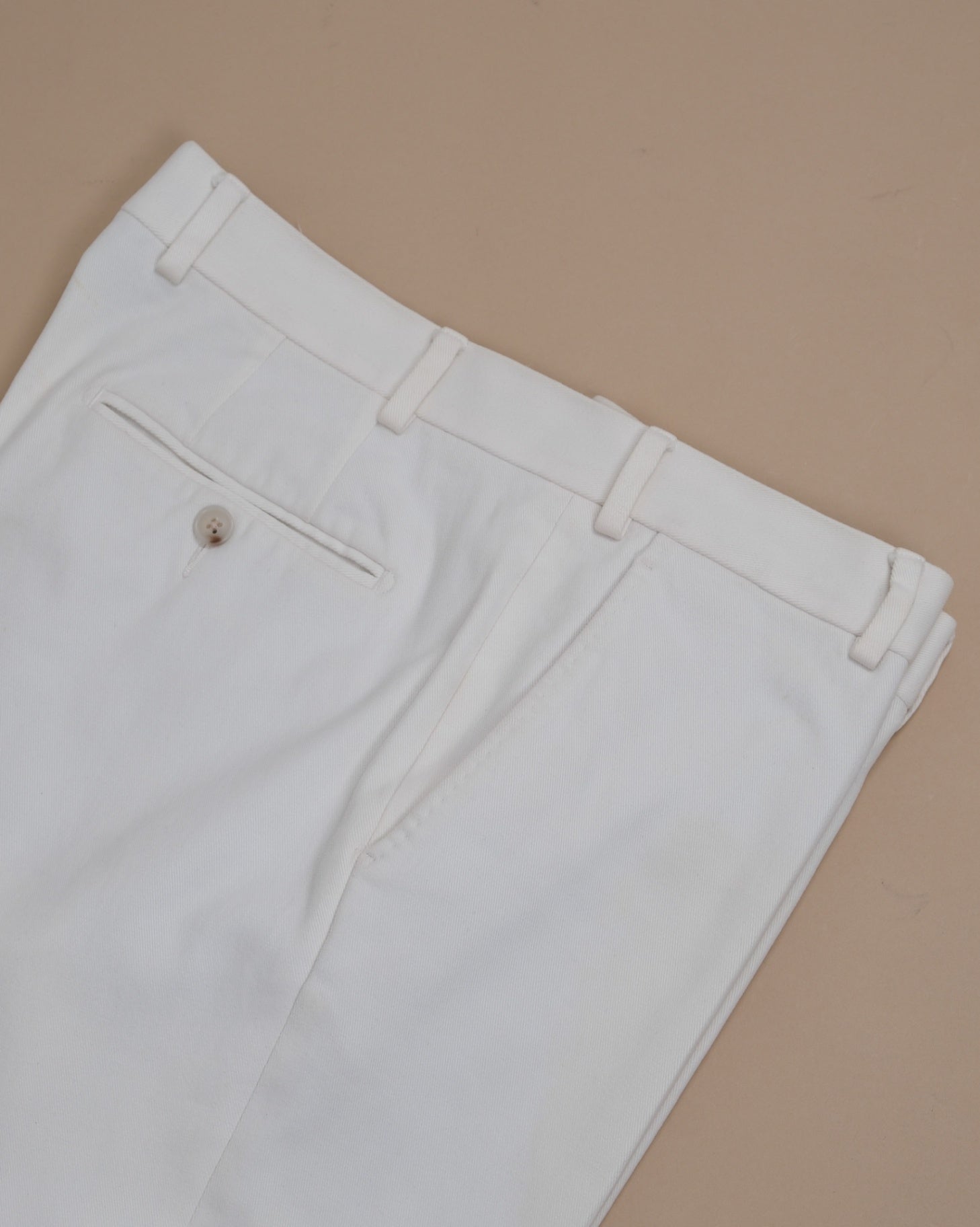 Off-White Worsted Twill Cotton Trousers
