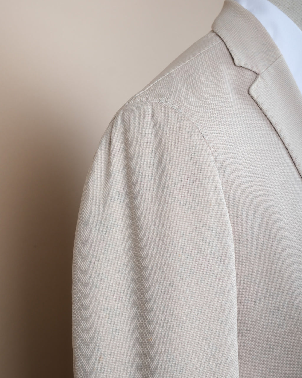 Beige Hopsack Cotton Sports Jacket
