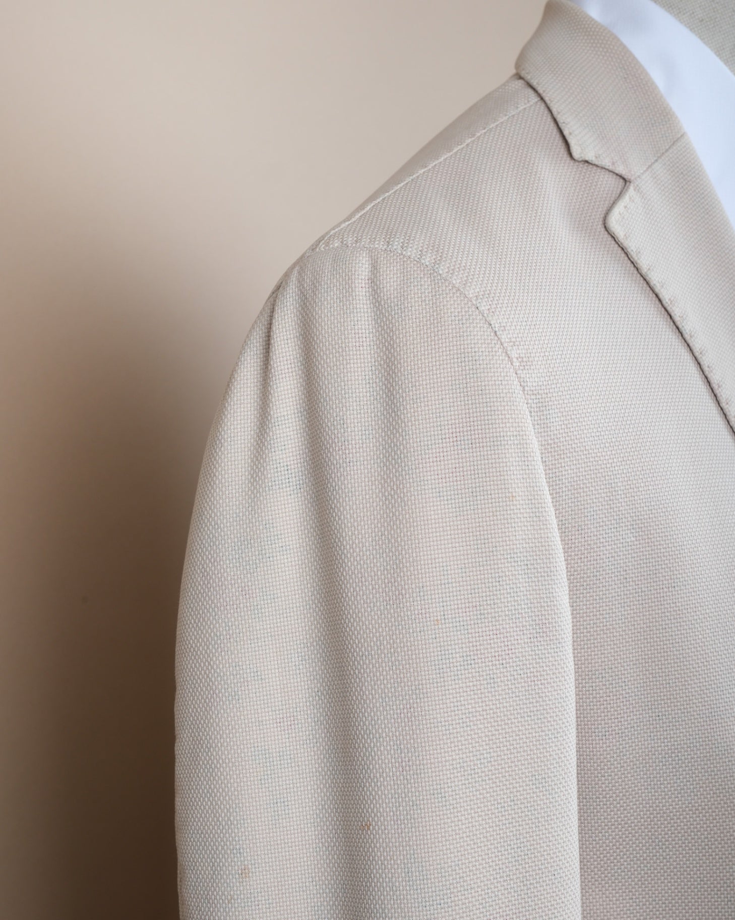 Beige Hopsack Cotton Sports Jacket