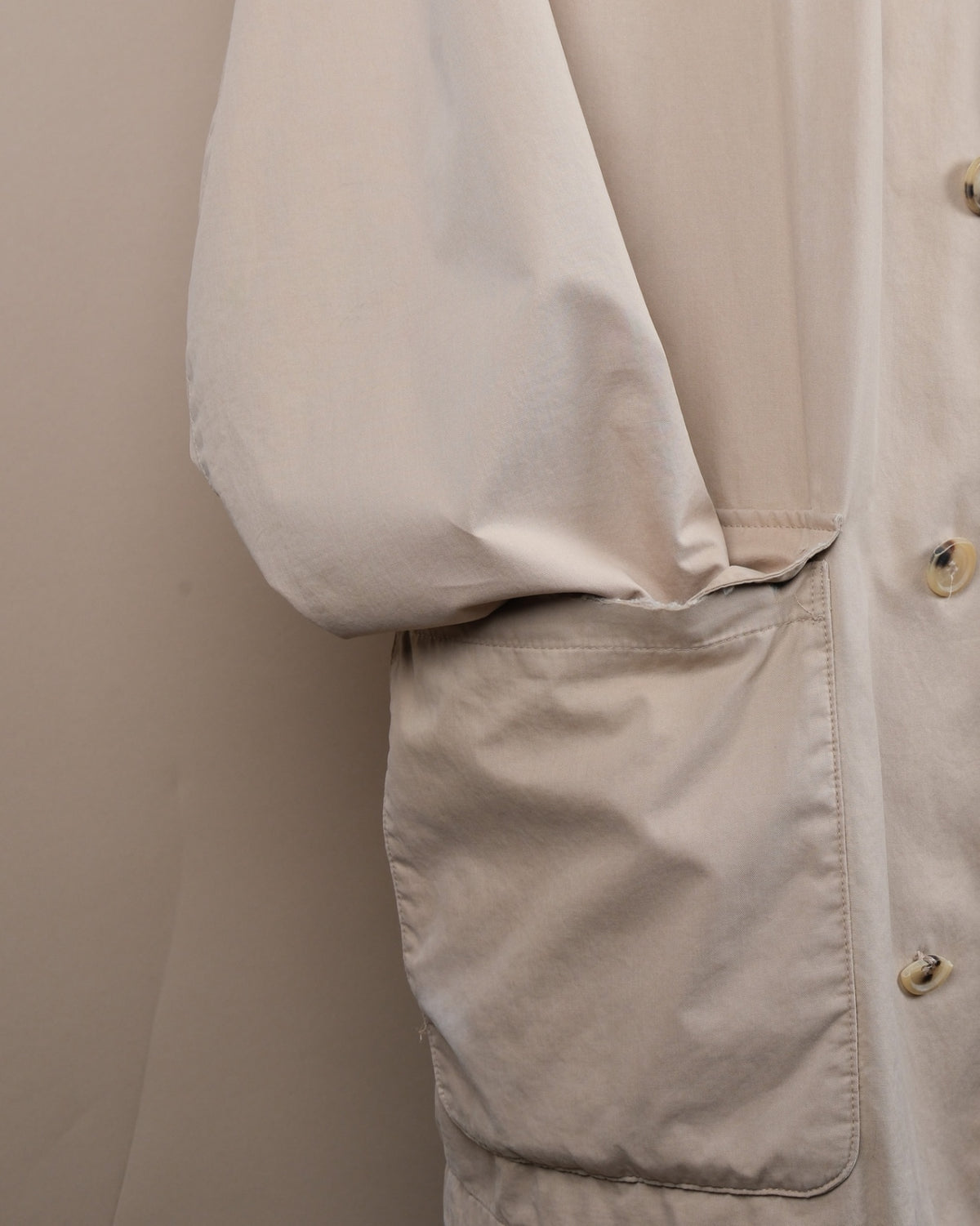 Beige Cotton Carcoat