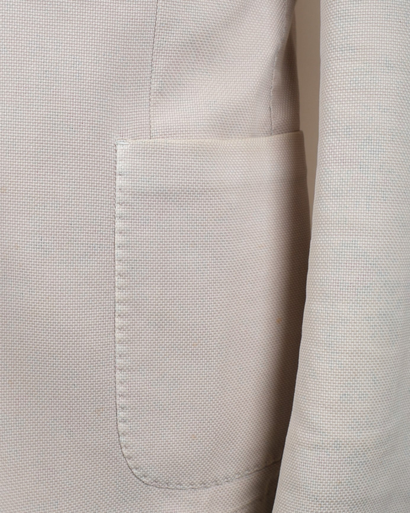 Beige Hopsack Cotton Sports Jacket