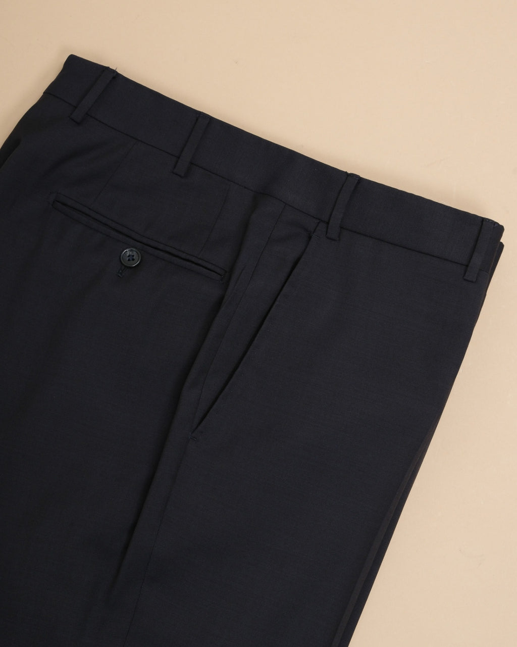 Navy High-Rise Virgin Wool Trousers