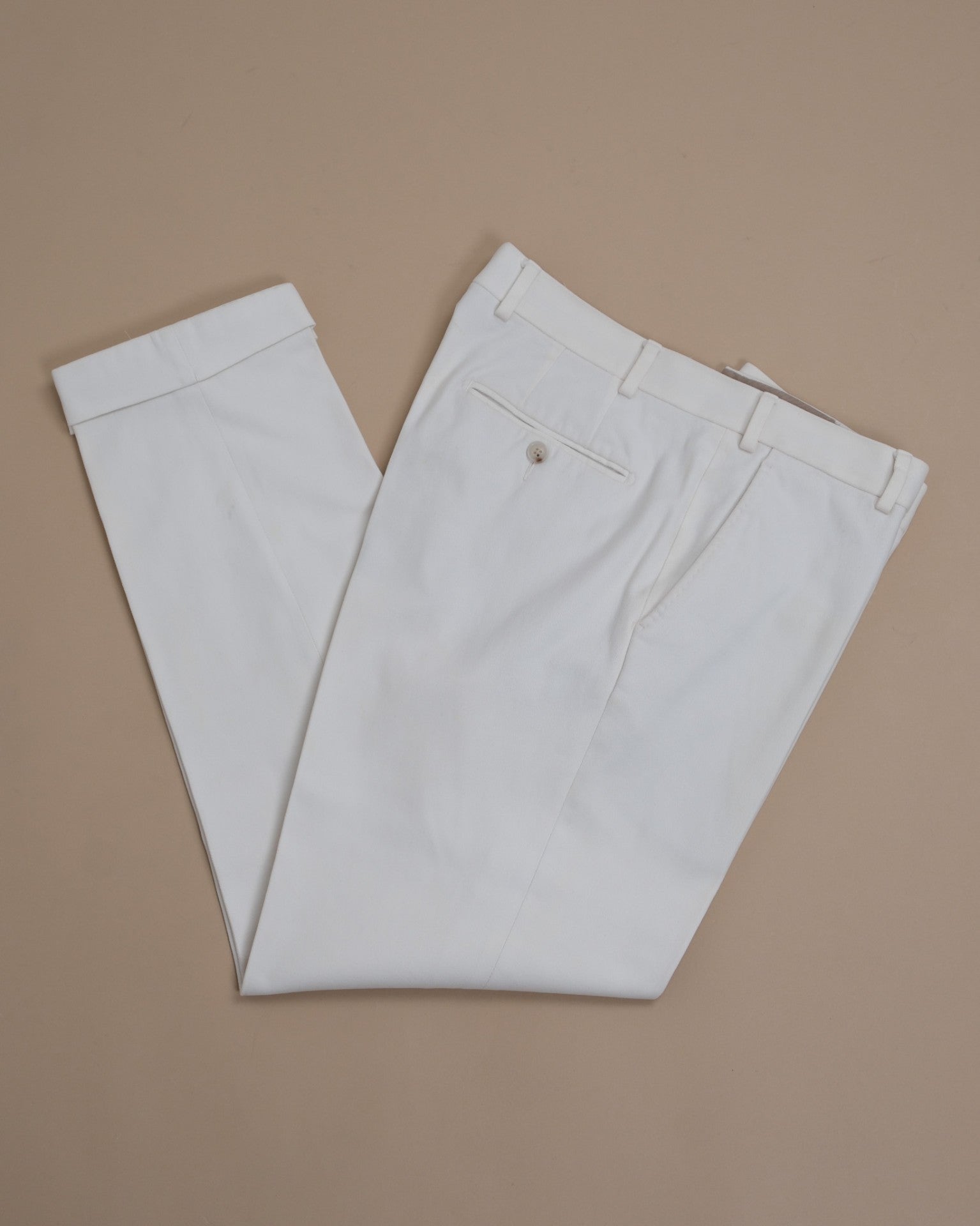 Off-White Worsted Twill Cotton Trousers