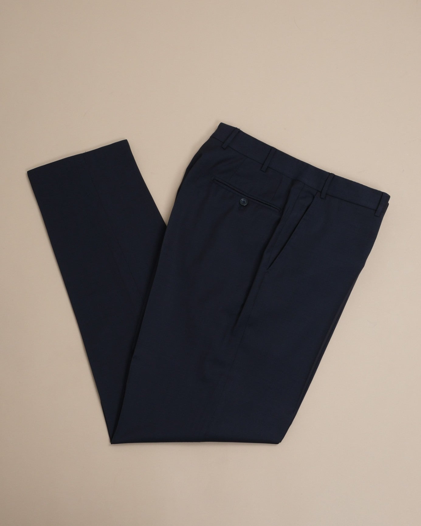 Navy High-Rise Virgin Wool Trousers