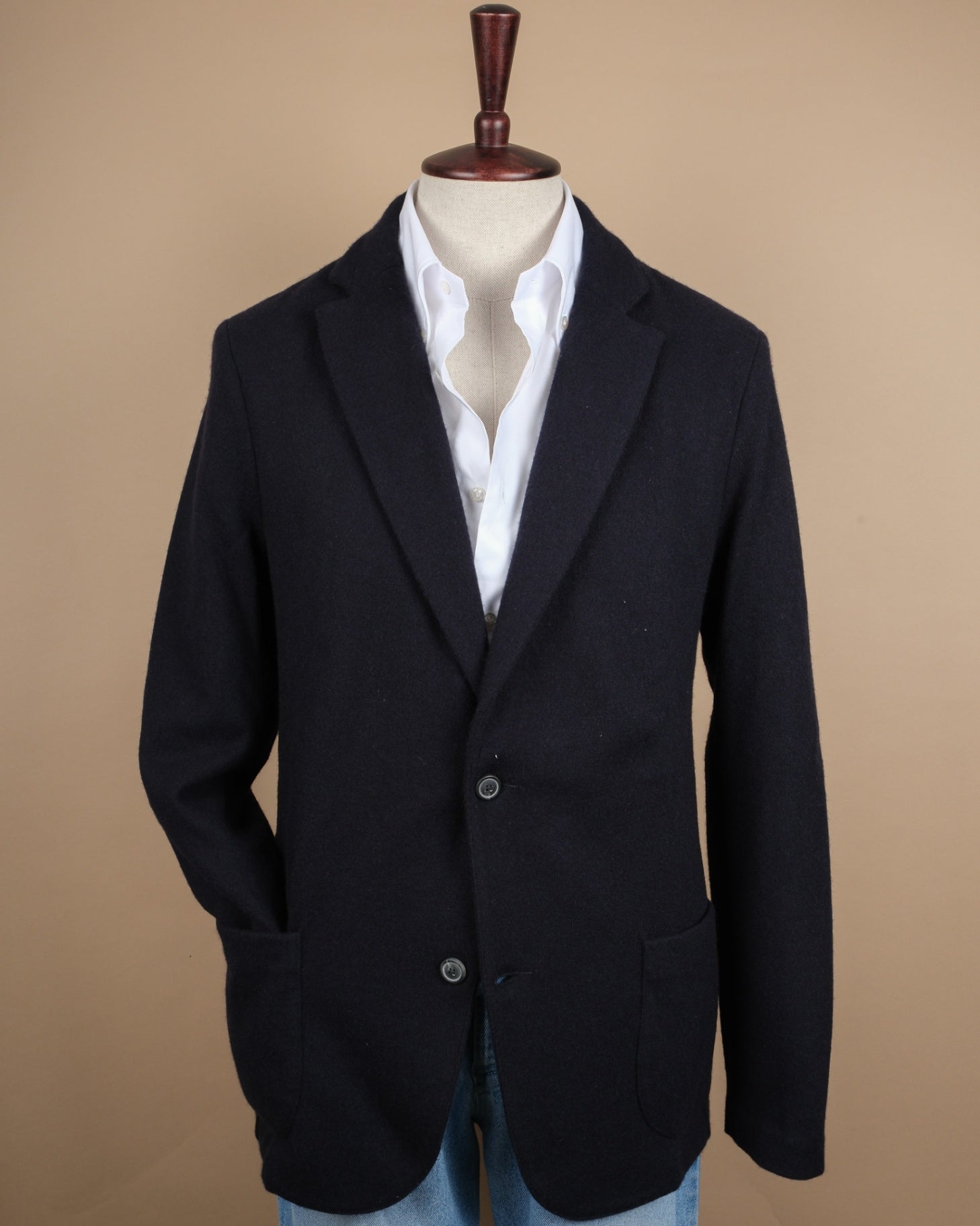 Navy Unlined Cashmere Knitted Sports Jacket