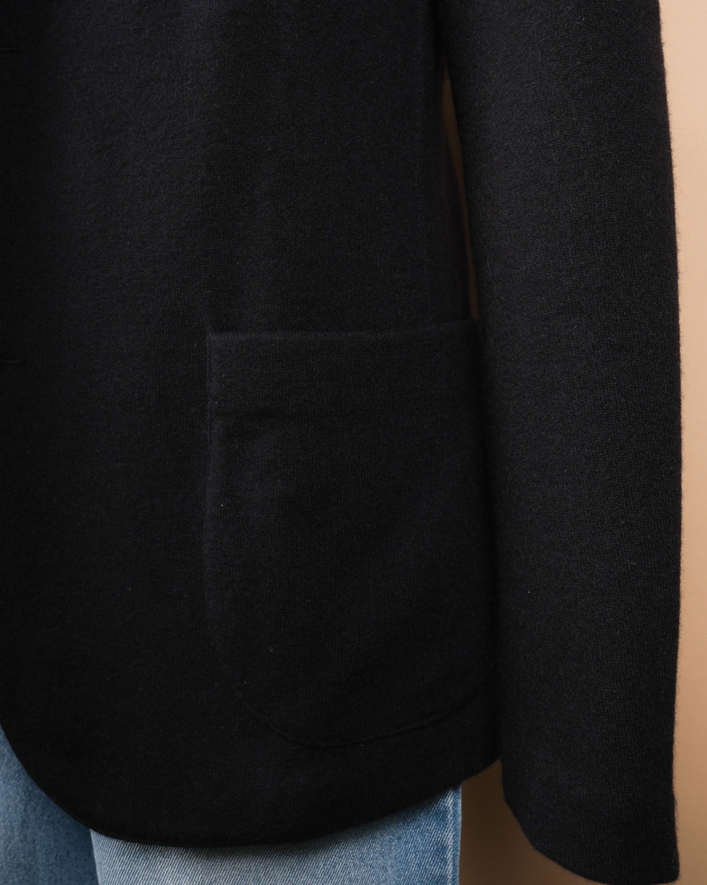 Navy Unlined Cashmere Knitted Sports Jacket