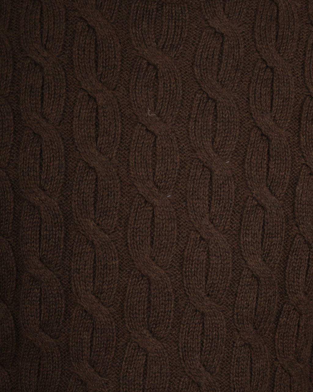 Brown Heavy Cable Knitted Wool Sweater