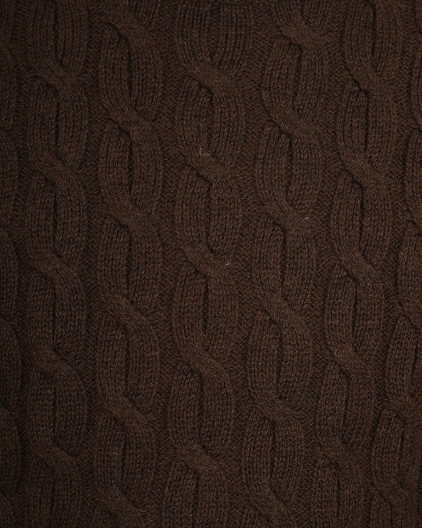Brown Heavy Cable Knitted Wool Sweater