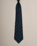 Navy/Green 3-Fold Rhombus Silk Tie