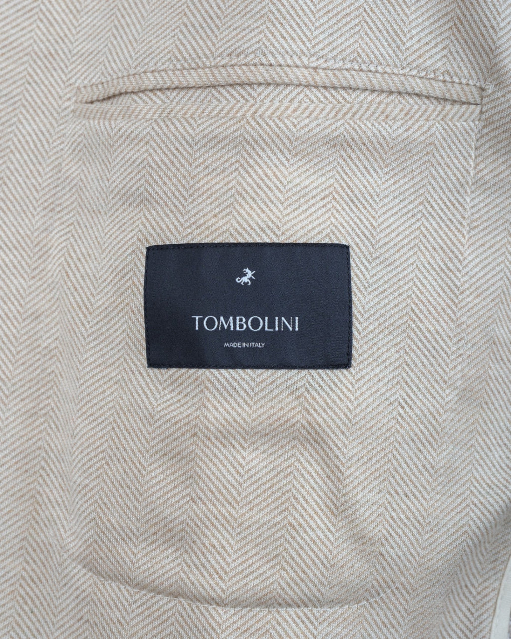 Unlined Beige Herringbone Cotton Sports Jacket