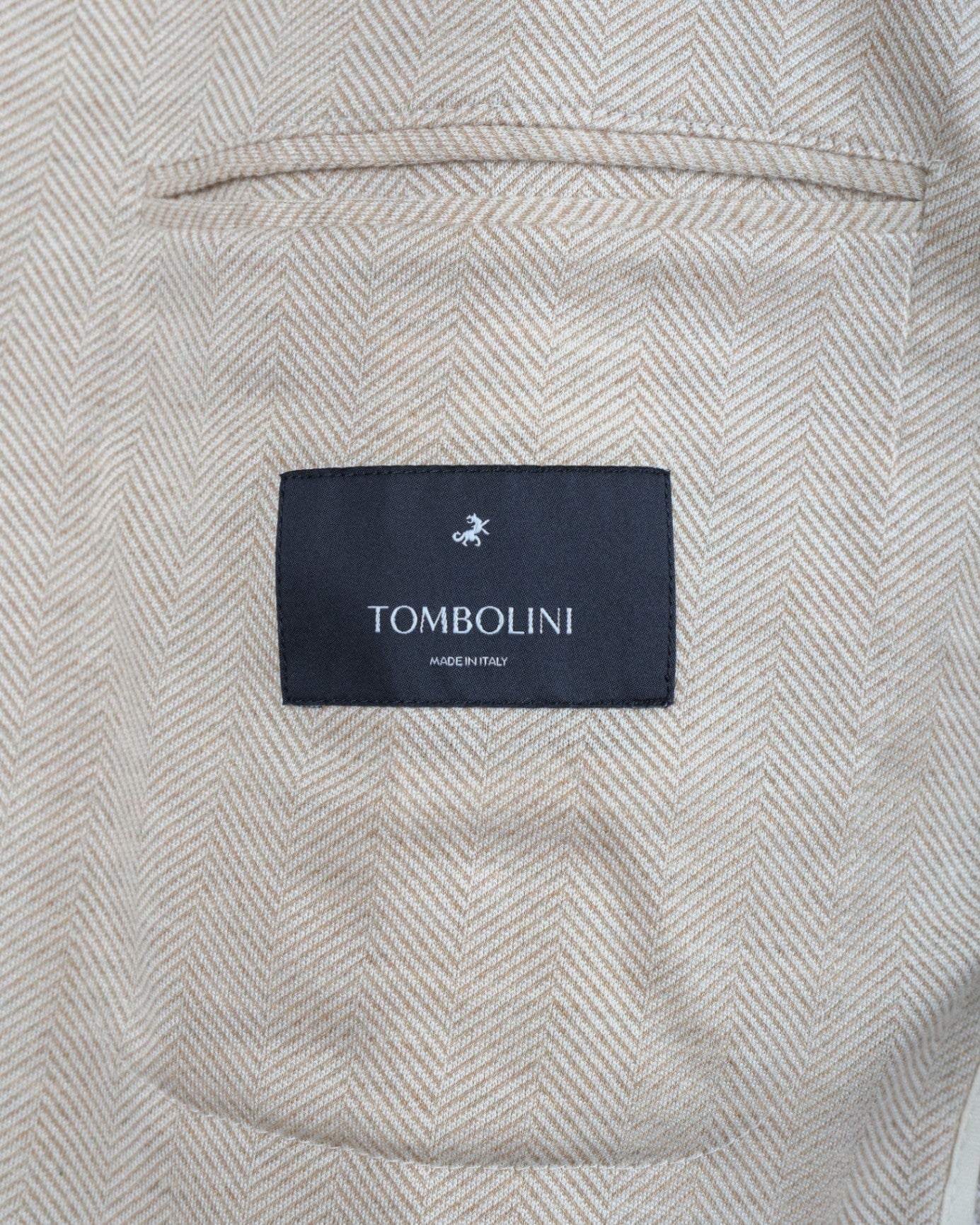 Unlined Beige Herringbone Cotton Sports Jacket